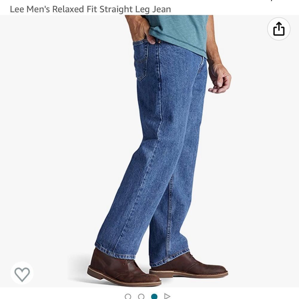 Lee Men's Relaxed Fit Straight Leg Jean in Medium Stone, 38 x 36. NWT! - Picture 3 of 10